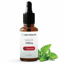 Load image into Gallery viewer, Peppermint Hemp Oil, 1000mg. 1 fl oz 30ml with immunity boost and ,pain ,anxiety and sleep relief
