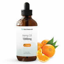 Load image into Gallery viewer, Orange Hemp Oil, 1000mg. 4 fl oz 120ml with immunity boost and ,pain ,anxiety and sleep relief
