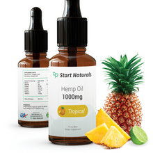 Load image into Gallery viewer, Tropical Hemp Oil, 1000mg. 1 fl oz 30ml with immunity booster and ,pain ,anxiety and sleep relief.
