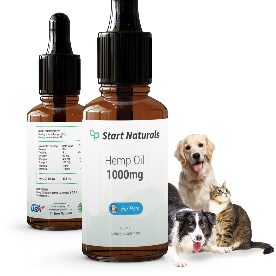 Pet Hemp Oil, 1000mg. 1 fl oz 30ml with immunity boost ,pain ,anxiety and sleep relief